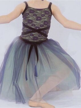 Blue, green, and black revolution ballet costume. “Almost Midnight”